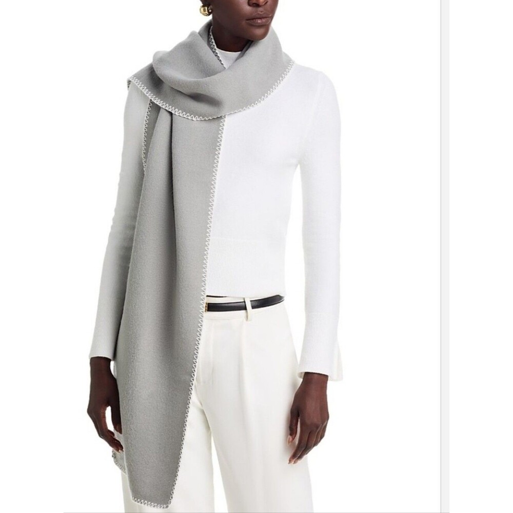 Aqua Whipstitch Scarf - Exclusive for Bloomingdale's.Color:Grey.
